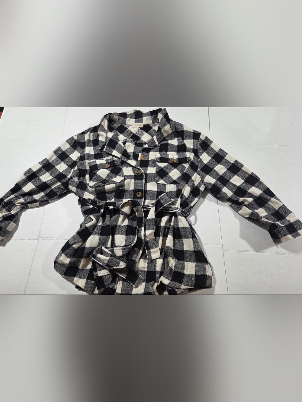 Black & Cream Buffalo Plaid Shacket